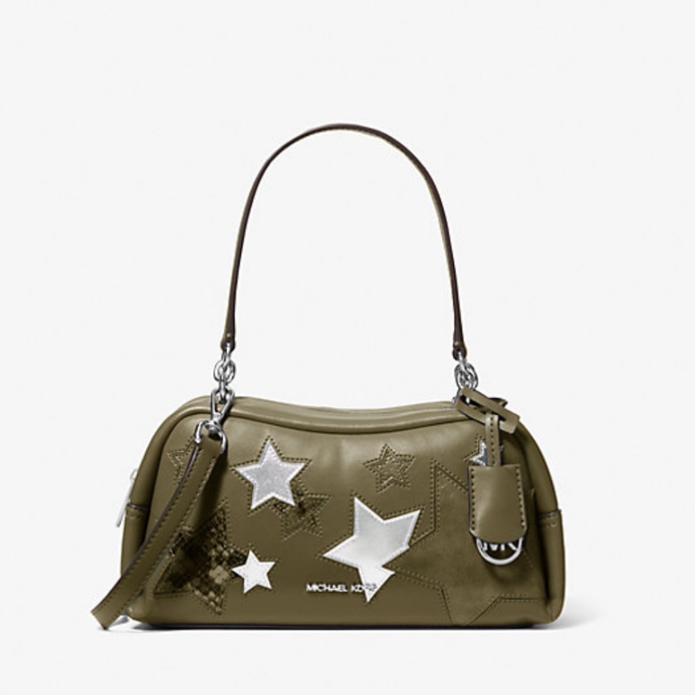 Michael Kors Outlet Cecily Small Embellished Shoulder Bag - Olive
